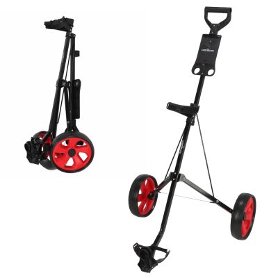 Caddymatic Golf i-Trac 2 Wheel Folding Golf Cart Black/Red