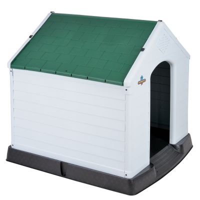 OPEN BOX Confidence Pet XXL Waterproof Plastic Dog Kennel Outdoor House Green