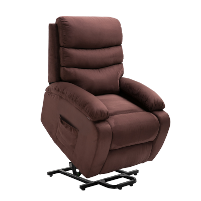 Homegear 2-Remote Microfiber Power Lift Electric Recliner Chair V2 with Massage, Heat and Vibration with Remote - Brown