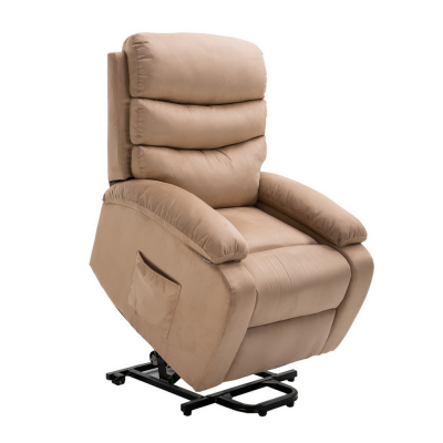Homegear 2-Remote Microfiber Power Lift Electric Recliner Chair V2 with Massage, Heat and Vibration with Remote - Taupe