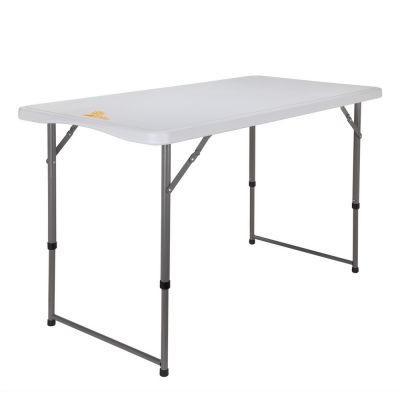 OPEN BOX Palm Springs Portable 4ft Adjustable Height Plastic Folding Table