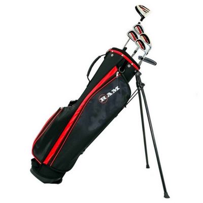 Ram Golf SGS Mens Left Hand Golf Clubs Starter Set with Stand Bag - Steel Shafts