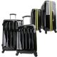 OPEN BOX Swiss Case 4W 2pc Suitcase Set Black / Yellow