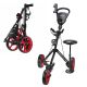 OPEN BOX Caddymatic Golf X-TREME 3 Wheel Push/Pull Golf Cart with Seat Black/Red