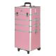 OPEN BOX Homegear Professional Cosmetics Wheeled Makeup Train Case Pink,,,,,,,