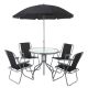 OPEN BOX Palm Springs Outdoor Dining Set with Table, 4 Chairs and Umbrella/Parasol