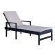 OPEN BOX Palm Springs Wicker Style Sun Lounger Chaise Lounge with Cushion - 5 Levels of Adjustable Recline