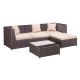 OPEN BOX Palm Springs Outdoor 5 pc Furniture Wicker Patio Set w/ Chairs, Table & Cushions