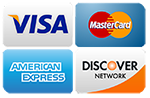 Pay with Visa, Mastercard, Amex or Discover